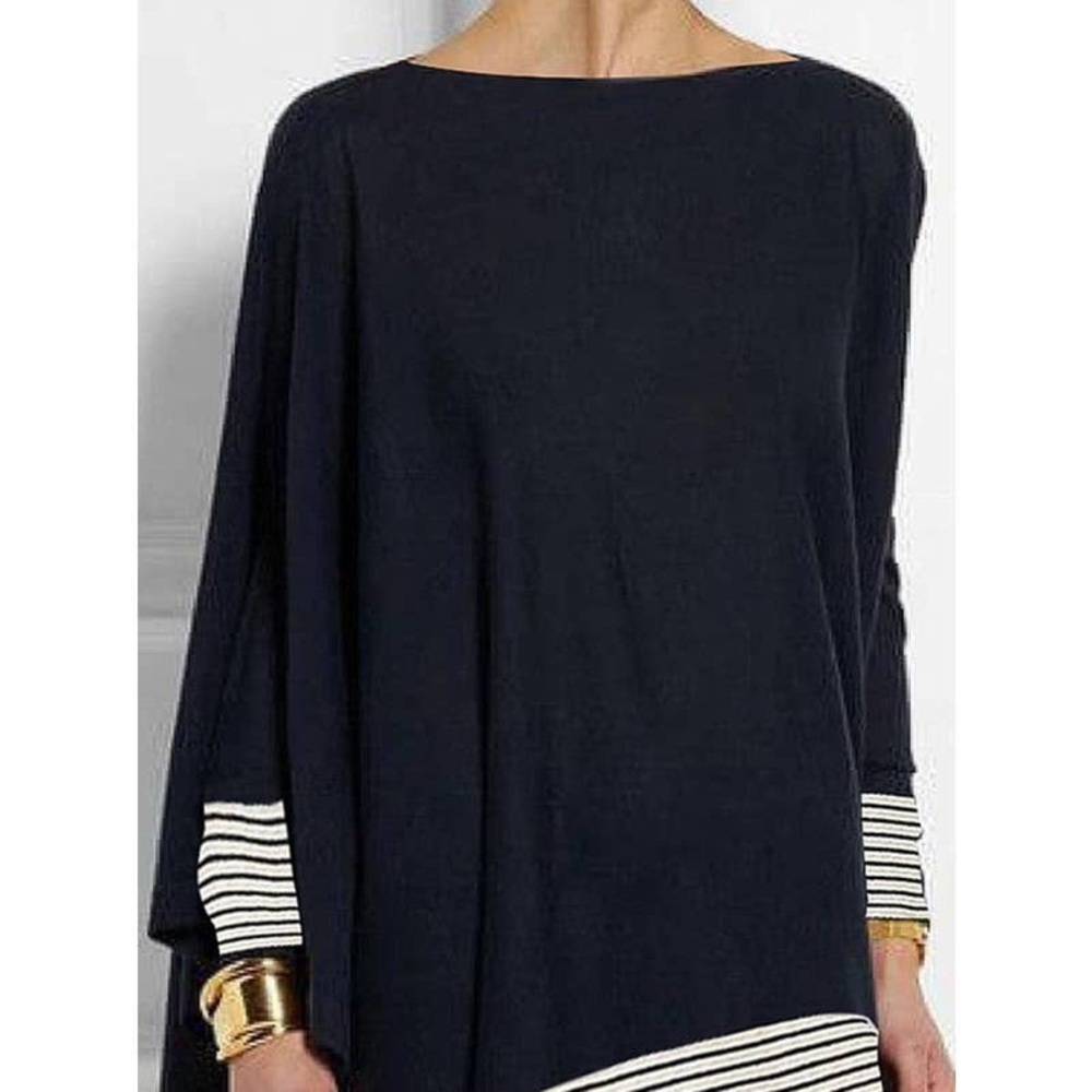 Elegant Black and White Batwing sleeve Women's Top